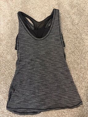 lululemon athletica Gray Layered Racerback Tank with Black Inner